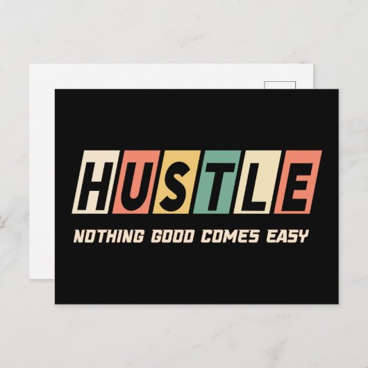 Retro Hustle Niets Goed Komt Gemakkelijk Briefkaart (Voorkant / Achterkant)