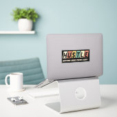 Retro Hustle Niets Goed Komt Gemakkelijk Sticker (Laptop op bureau)