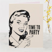 RETRO HUUSEWIFE FUNNY BIRTHDAY WENSKAART KAART (Gele Bloem)