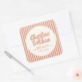 Retro Huwelijk Rechthoekige Sticker met Handgeschr (Envelop)