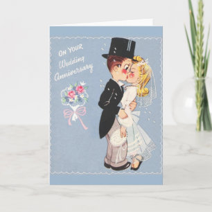 Retro Huwelijksjubileum Kaart