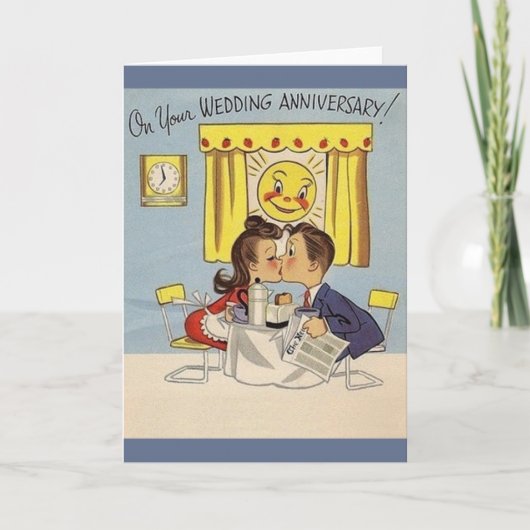 Retro Huwelijksjubileum Kaart (Voorkant)