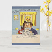 Retro Huwelijksjubileum Kaart (Gele Bloem)