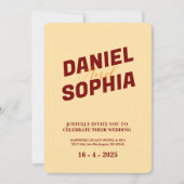 Retro huwelijksuitnodigingskaart Cream Kaart (Voorkant)