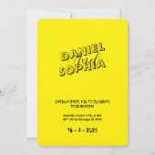 Retro huwelijksuitnodigingskaart geel kaart (Voorkant)