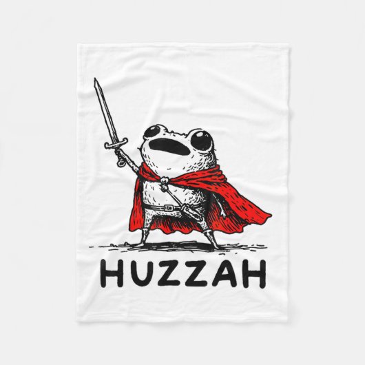 Retro Huzzah Frog Knight Funny Sword Meme Quote  Fleece Deken (Voorkant)