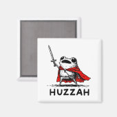 Retro Huzzah Frog Knight Funny Sword Meme Quote Magneet (Voorkant / Achterkant)