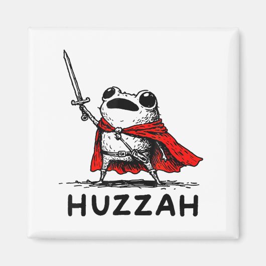 Retro Huzzah Frog Knight Funny Sword Meme Quote Magneet (Voorkant)