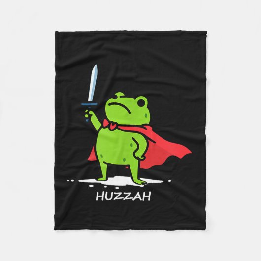 Retro Huzzah Frog Knight Funny Sword Meme Quote Me Fleece Deken (Voorkant)
