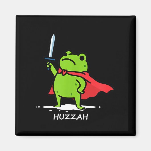 Retro Huzzah Frog Knight Funny Sword Meme Quote Me Magneet (Voorkant)