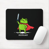 Retro Huzzah Frog Knight Funny Sword Meme Quote Me Muismat (Met muis)