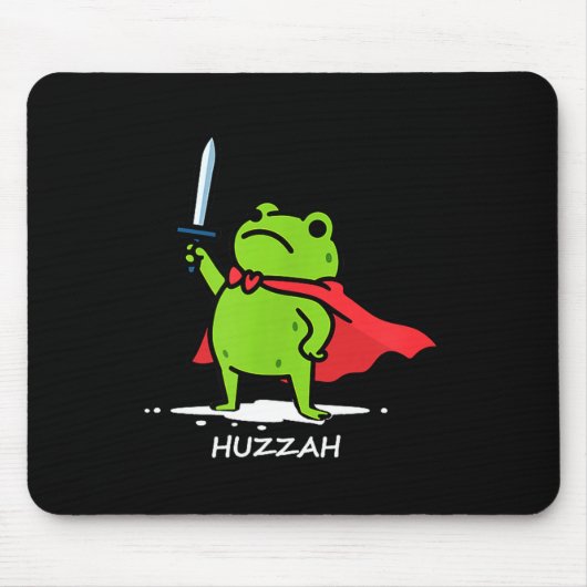 Retro Huzzah Frog Knight Funny Sword Meme Quote Me Muismat (Voorkant)