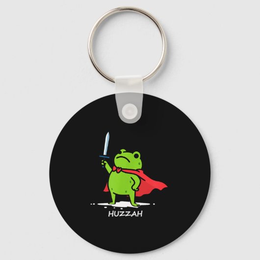 Retro Huzzah Frog Knight Funny Sword Meme Quote Me Sleutelhanger (Voorkant)
