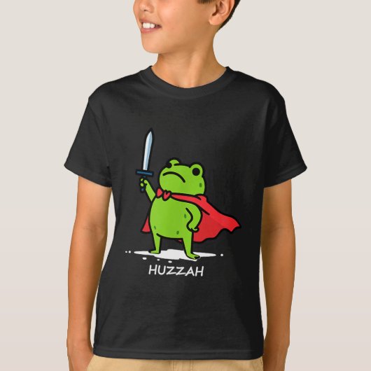 Retro Huzzah Frog Knight Funny Sword Meme Quote Me T-shirt (Voorkant)