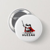 Retro Huzzah Frog Knight Funny Sword Meme Quote  Ronde Button 5,7 Cm (Voorkant /achterkant)
