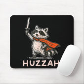 Retro Huzzah Raccoon Knight Funny Sword Meme Quote Muismat (Met muis)