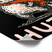 Retro Huzzah Raccoon Knight Funny Sword Meme Quote Poster (Hoek)