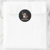 Retro Huzzah Wasbeer Ridder Grappig Zwaard Meme Ci Ronde Sticker (Tas)