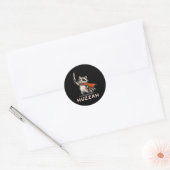 Retro Huzzah Wasbeer Ridder Grappig Zwaard Meme Ci Ronde Sticker (Envelop)