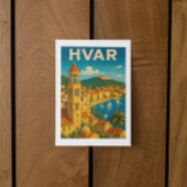 Retro Hvar Croatia Adria Coast Travel Briefkaart