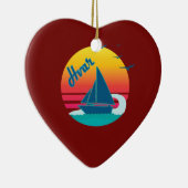 Retro hvar Sunset, #Hvar Keramisch Ornament (Rechts)