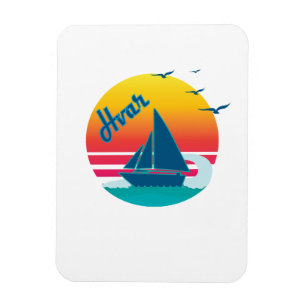 Retro  hvar Sunset, #Hvar Magneet