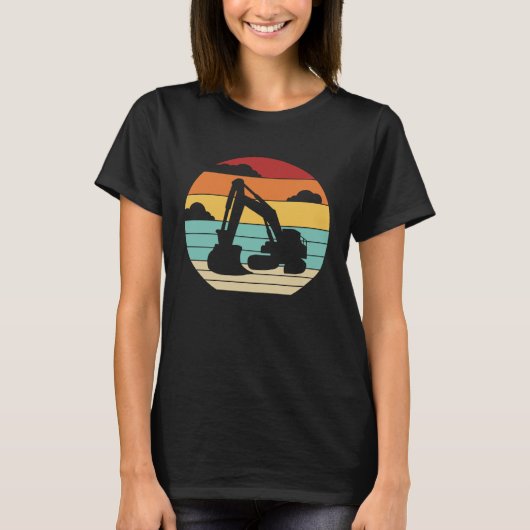 Retro hydraulische lader graafmachine bestuurder g t-shirt (Voorkant)
