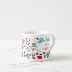 Retro Hygge Hand Drawn Personalized Winter Espresso Kop