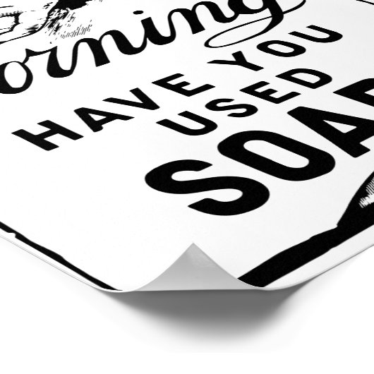 retro hygiëne en het wassen van je handen poster (Hoek)