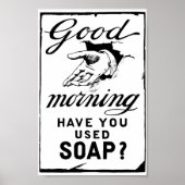 retro hygiëne en het wassen van je handen poster (Voorkant)