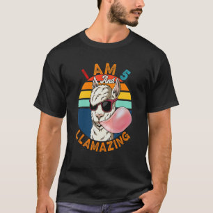 retro I am 5 en Llamazing Llama Sunglasse T-shirt