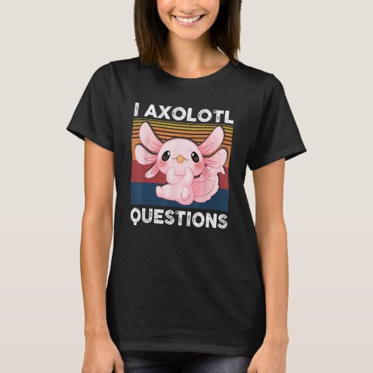 Retro I Axolotl Question Pink Salamander Kids Mom  T-shirt (Voorkant)