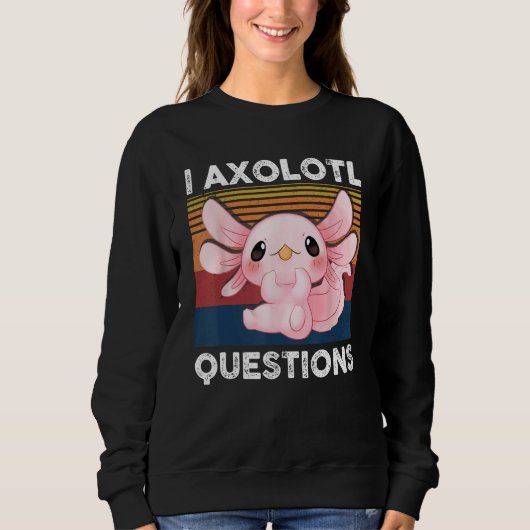 Retro I Axolotl Question Pink Salamander Kids Mom  Trui (Voorkant)
