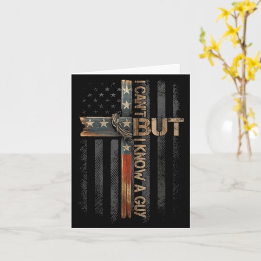 Retro I Can't But I Know A Guy Christian Faith Bel Kaart (Gele Bloem)