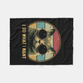 Retro I Do What I Want Funny Cat Lover Fleece Deken (Voorkant (Horizontaal))