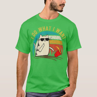 Retro i doe wat ik wil kat, Cat papa kattemoeder g T-shirt