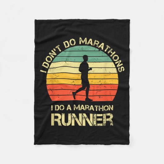 Retro I Don't Do Marathons I Do A Marathon Runner  Fleece Deken (Voorkant)