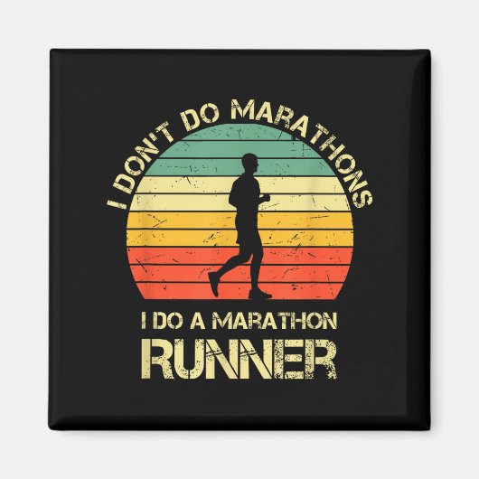 Retro I Don't Do Marathons I Do A Marathon Runner  Magneet (Voorkant)