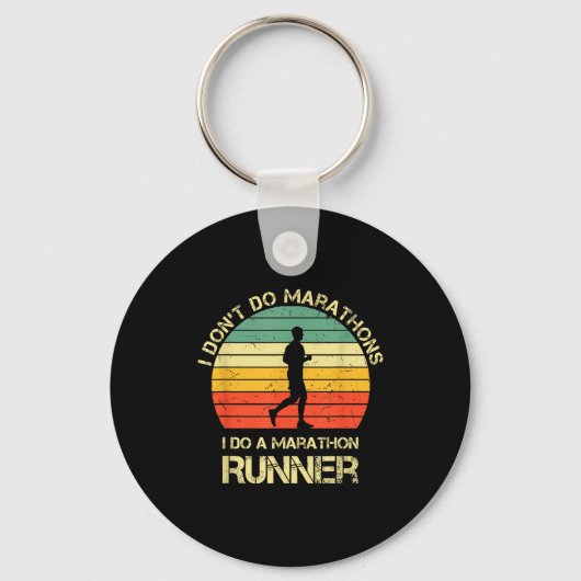 Retro I Don't Do Marathons I Do A Marathon Runner  Sleutelhanger (Voorkant)