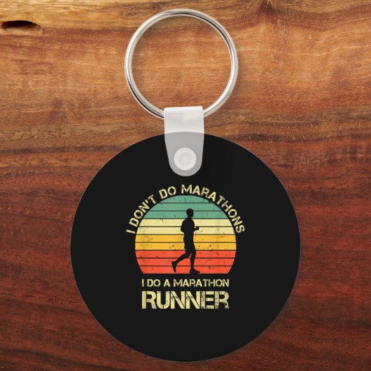 Retro I Don't Do Marathons I Do A Marathon Runner  Sleutelhanger (Voorkant)