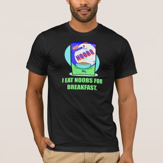 Retro I Eat Noobs for Breakfast T-shirts (Voorkant)
