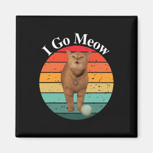 Retro I Go Miauw Grappige Kat Zingende Meme Magneet