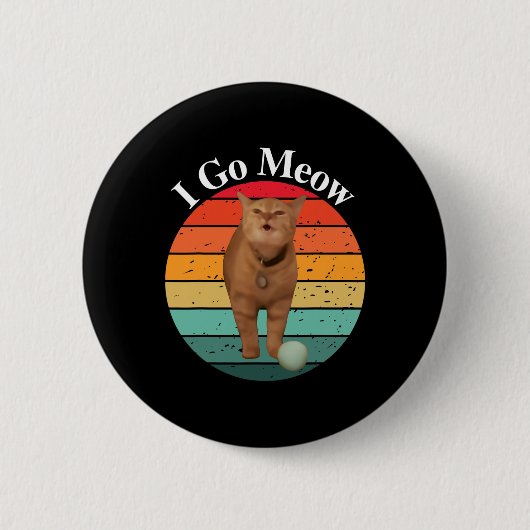 Retro I Go Miauw Grappige Kat Zingende Meme Ronde Button 5,7 Cm (Voorkant)