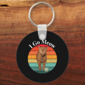 Retro I Go Miauw Grappige Kat Zingende Meme Sleutelhanger (Voorkant)