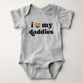 Retro I hou van mijn daddies Baby Gay Dads Regenbo Romper (Voorkant)