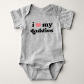 Retro I hou van mijn daddies Baby Gay Dads Romper (Voorkant)