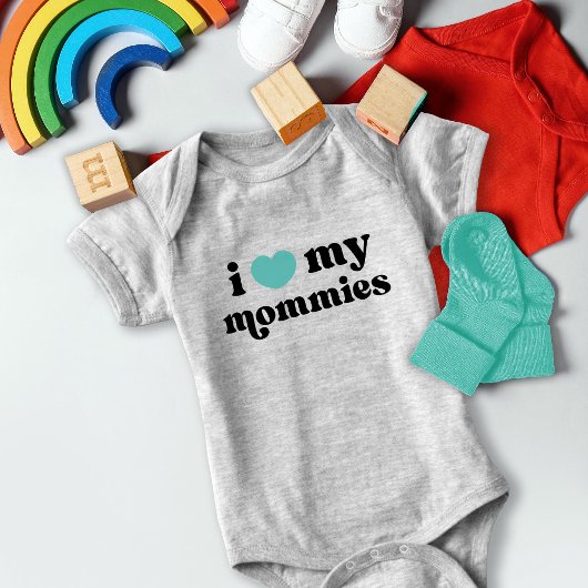 Retro I hou van mijn moeders Queer Moms Heart Romper