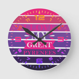 Retro I hou van mijn Pyreneeën Ronde Klok