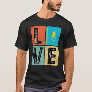 retro I houdt van Kazachse vlag voor Kazachstan p T-shirt