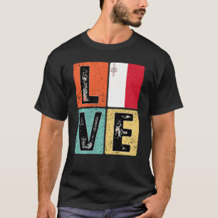 Retro I houdt van Malta - vlag voor Maltese trots T-shirt